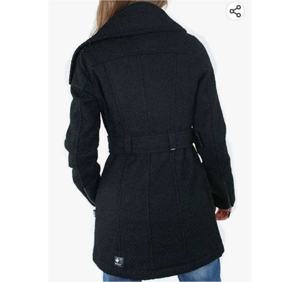 Khujo Original Ivy Jacket Asymetrical Exposed Zip Belted Black Size Small - Picture 4 of 16